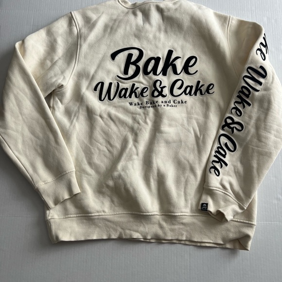 Wedding Cake Wake Bake and cake long sleeve sweater size xl 100% cotton unisex - Picture 5 of 14